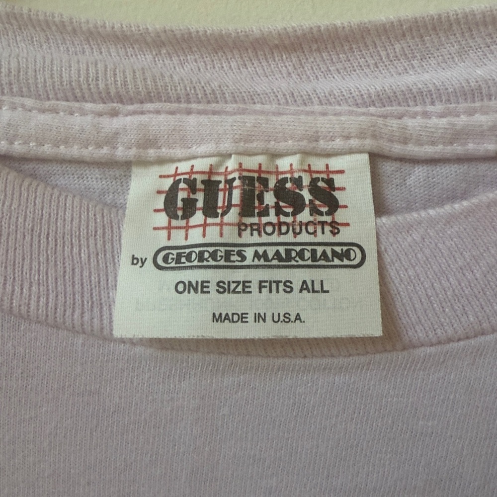 Guess Light Pink Casual Tee Women’s One Size Fits All. - Picture 2 of 5